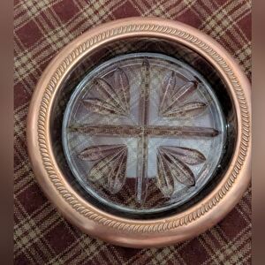 Vintage 1920’s-30’s Cavalier By National Silver Glass Coaster Ashtray